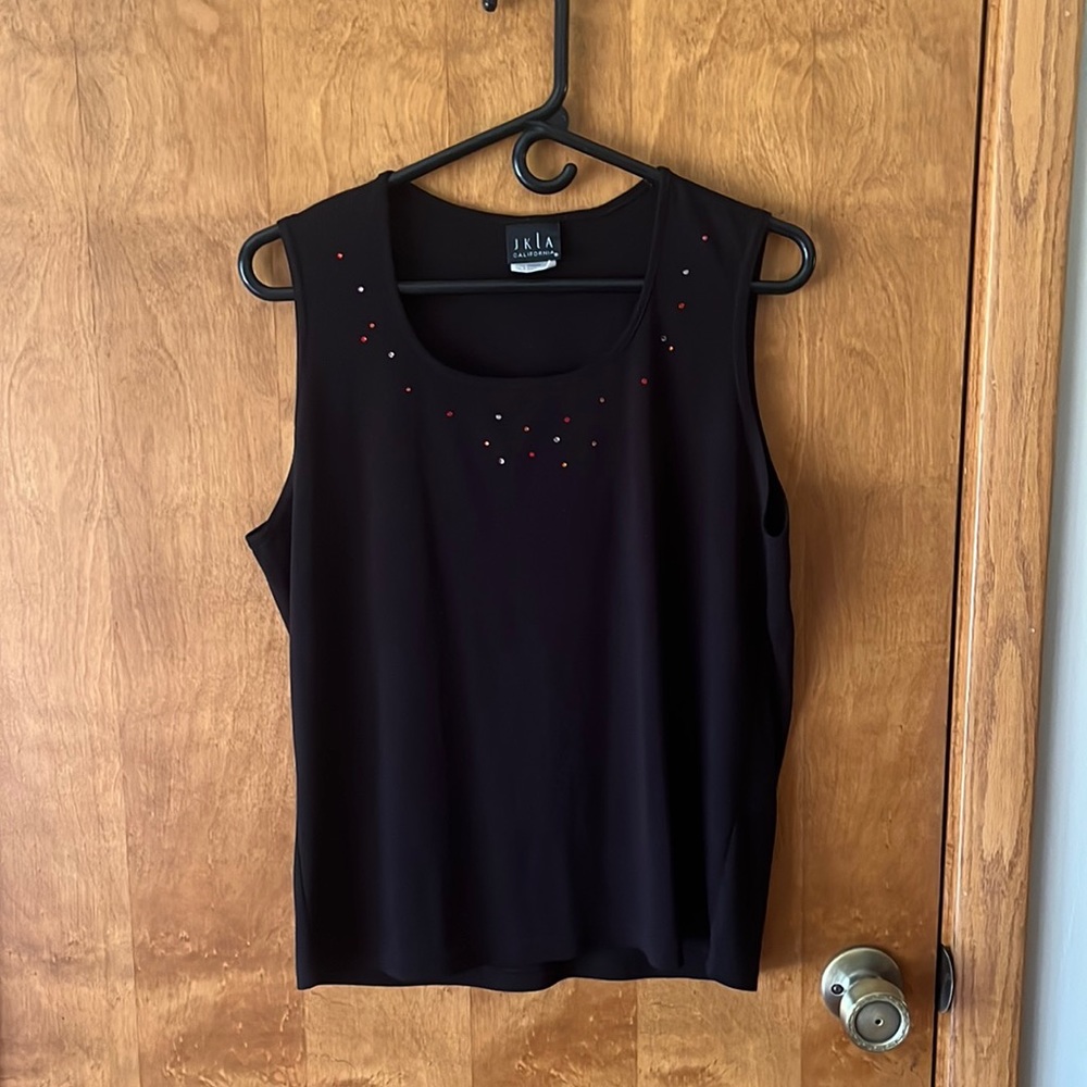 Tank Top Red & Pink Rhinestones Size L